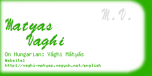 matyas vaghi business card