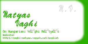 matyas vaghi business card